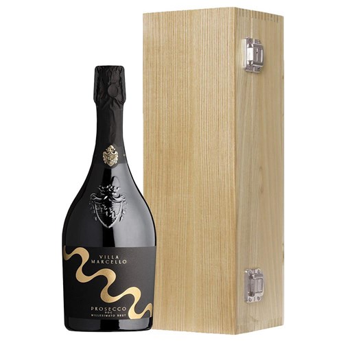 Villa Marcello Prosecco Brut 75cl in Luxury Oak Box